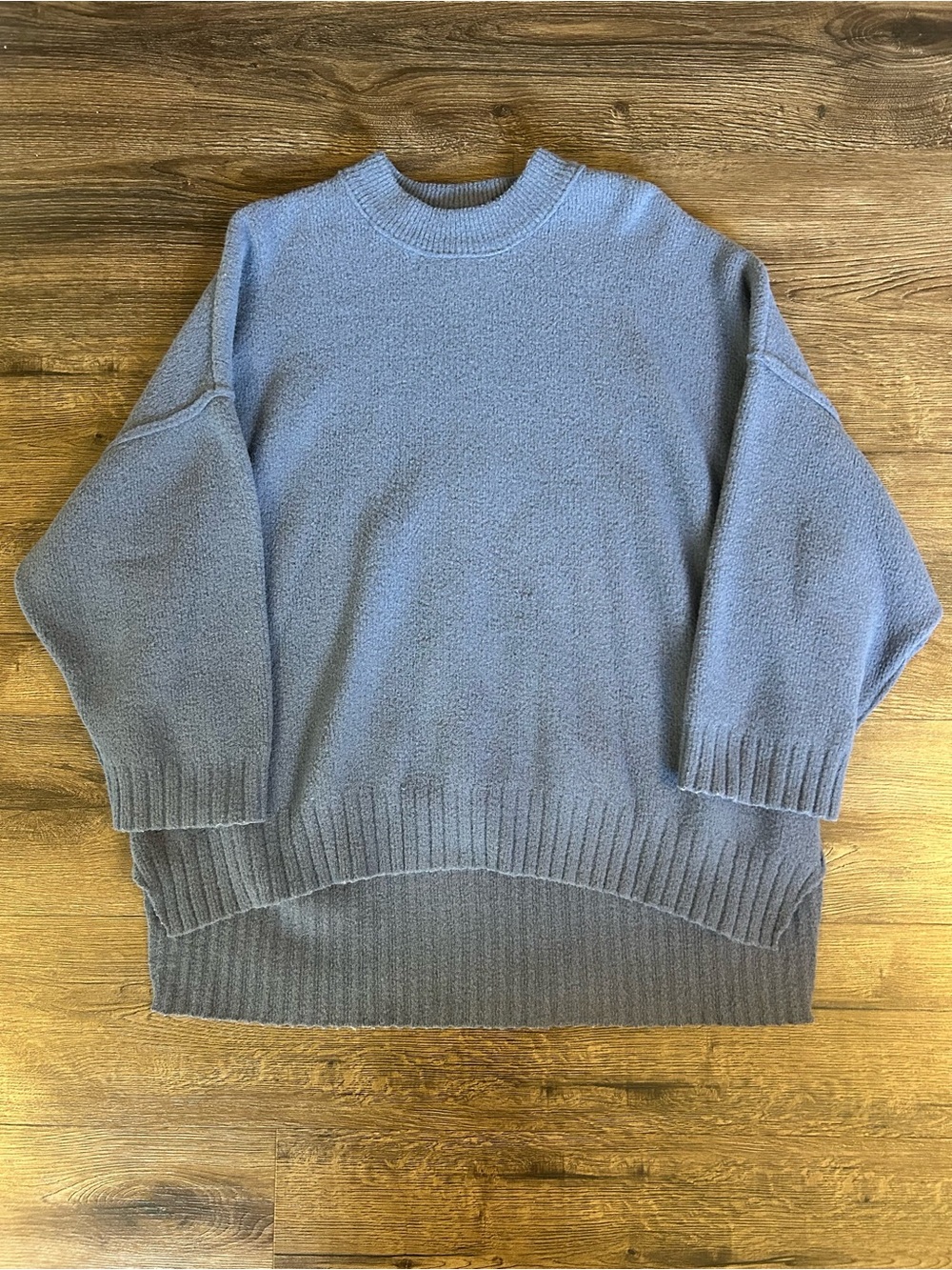 Free People Blue Solid Sweater